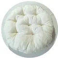 Cojín de silla redondo grueso en blanco roto para oficina o tatami - Diámetro 40CM / Blanco Roto
