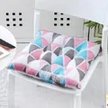 Cojín de silla cuadrado grueso de algodón y lino con patrón geométrico rosa y azul - 40*40cm / Cuadrado - Triángulo Rosa