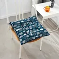 Cojín cuadrado para silla con estampado de gatos azul oscuro y cintas - Estampado de Gato Azul / 40x40cm