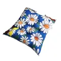 Cómodo cojín para silla azul cuadrado con un vibrante estampado floral de margaritas - Girasol Azul / 40x40cm