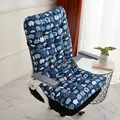 Navy blue cat pattern thickened one-piece seat cushion with backrest for office chair - [Integrated Pad] 44*93cm / Blue Cat Pattern