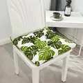 Vierkant stoelkussen met groene monstera bladprint voor thuis en op kantoor gebruik - Groene bananenbladprint / 40x40cm