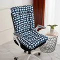 Thickened blue integrated chair cushion with white polar bear prints for office chair use - [Integrated Pad] 44*93cm / Polar Bear Print