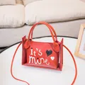 Stijlvolle rode transparante 2-in-1 crossbodytas met 'It's Mine' hartprint - Rood