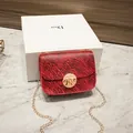 Borsa a tracolla alla moda rossa con stampa zebrata e chiusura a cerchio dorata - Rosso