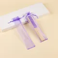 Bolsas de organza moradas para abanicos de 23 cm, fundas de malla para celebraciones. - 6x25.5cm / Lavanda