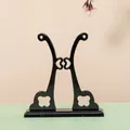 Soporte elegante para abanico de resina negra con diseño hueco para abanicos tradicionales - Nuevo Soporte Abanico Palacio (742522-7) / Negro