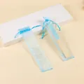 Bolsa de organza azul de 23 cm para abanicos plegables con un práctico cierre de cordón. - 6x25.5cm / Azul cielo
