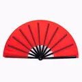 Abanico plegable rojo tradicional de Tai Chi Kung Fu para danza y artes marciales - Tamaño Grande / Rojo