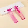 Bolsa de organza para abanicos 23cm magenta con cordón ajustable para regalo - 6x25.5cm / Rosa rojo