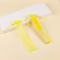 Bolsas de regalo de organza amarillas para abanicos de 23cm, saquito con cordón - 6x25.5cm / Amarillo