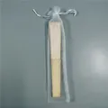 Elegante abanico de seda y bambú de 21cm en una bolsa de regalo de organza blanca - Blanco No. 1
