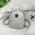 Light gray mini backpack with bunny ear hardware decoration - Light Gray
