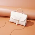 Elegant white crocodile pattern square handbag with adjustable gold chain strap for women - Off White