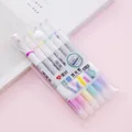 Set mit 6 radierbaren Textmarkern in Pastelltönen in einer Tasche für Schule und Büro - Mehrfarbiges Set / 2er Set