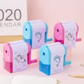 Manual hand-crank pencil sharpeners with cute unicorn and dolphin prints for students - Pink (Unicorn)