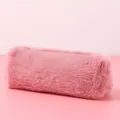 Schattige roze pluche etui met een zachte imitatiebont textuur voor meisjes en dames - 21*9*6cm / Oudroze