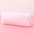 Cute and soft plush octagonal pencil case in a vibrant pastel pink color for school - Plush Octagon Pink
