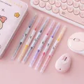 Set of six pastel double-ended highlighters for students on a pink desk setup - 12 Color Pastel Set / 12 Pieces