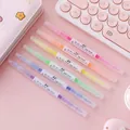 Set of six double-ended pastel highlighters for students and office note-taking. - 6 Color Pastel Set / 6Pcs/Set