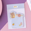 Simpatico blocco note adesivo blu con orso e tema spaziale per cartoleria scolastica - Teddy Bear