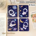 Bonito cuaderno pequeño de espiral con astronauta, bloc de notas de bolsillo de 80 - Pequeño Astronauta / 1本装