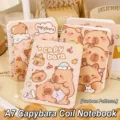 Mini cuaderno de espiral con dibujos de carpincho diseño lindo tamaño de bolsillo A7 - Estilo Carpincho / 1本装
