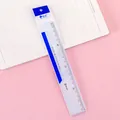 Règle graduée transparente de 20cm en plastique pour étudiants et fournitures de bureau - 20cm / Style de Ligne Ondulée 1008