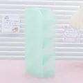 Mint green frosted plastic slanted pen holder with 4-tier minimalist desk organizer - Grass Green