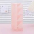 Minimalist pastel pink frosted plastic oblique pen holder and desk stationery organizer - Pink
