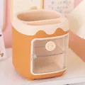Organisateur de bureau orange design cochon avec porte transparente - Forme de Cochon / Orange