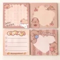 Detailed view of four cute cartoon capybara memo pads for school journaling - Single Pack / Capybara (2273)