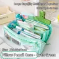 Large capacity multi-layer stationery organizer and pencil case in mint green color - Green