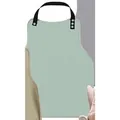 Sage green waterproof adult bib for elderly featuring an adjustable neck strap and snap buttons - Light Green