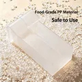 Transparent food-grade PP plastic storage box for refrigerator side door organization - 2 Pcs/Set / Clear
