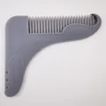 Ergonomic grey beard styling comb and beard shaping template for precise men's grooming - L-Shaped / Gray