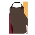 Brown waterproof adult bib for elderly with adjustable neck strap and snap closure - Coffee