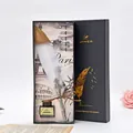 Coffret cadeau plume d'oie vintage avec pointes de rechange et encre en boîte noire - Blanc
