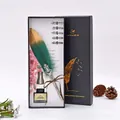 Set regalo penna d'oca verde smeraldo retrò con calamaio e pennini in scatola nera. - Verde Scuro