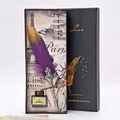 Vue détaillée du coffret cadeau stylo plume vintage violet or avec pointes calligraphie - Destroy purple