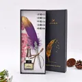 Set di penne calligrafiche vintage con calamaio e pennini di ricambio in scatola regalo. - Destroy purple