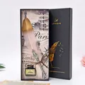 Coffret cadeau stylo plume vintage avec 5 plumes en métal et encre noire en boîte - Chair