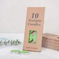 Pack de 10 velas de té verde claro en caja kraft para derretir sellos de lacre - Paquete de 10 / Verde