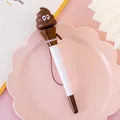 Cute brown poop emoji ballpoint pen with slow rebound PU foam topper for stress relief - Poop Shape