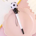 Creative ballpoint pen with a bouncy soccer ball topper and convenient black wrist strap - Football Shape
