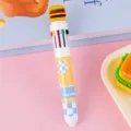 Simpatica penna a sfera 10 colori con topper hamburger e motivo coniglio creativo - Hamburger / 50 Pezzi/Confezione