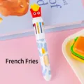 Simpatica penna a sfera a 10 colori a tema patatine fritte per scuola e creatività - Patatine fritte / 50 Pezzi/Confezione