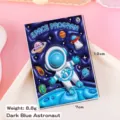 Mini libreta de bolsillo portátil con diseño 3D de astronauta y tema espacial azul - Astronauta Azul Oscuro