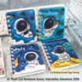 Cuaderno de espiral A7 con tapa acolchada y lindo diseño de astronauta e investigación espacial - 星际探险款(3093) / Paquete Individual
