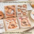 Cuaderno de espiral A7 con linda portada de Capybara en 3D y hojas rayadas para niños - 萌萌卡皮款 / Paquete Individual